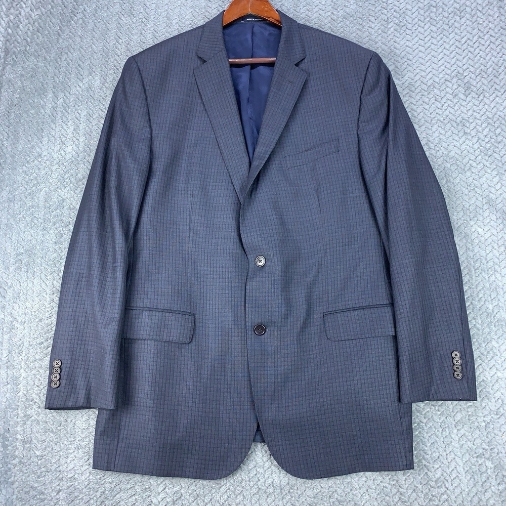 Vintage Loro Piana Blazer Mens 46 Long Blue Cremieux Sport Coat Check Business